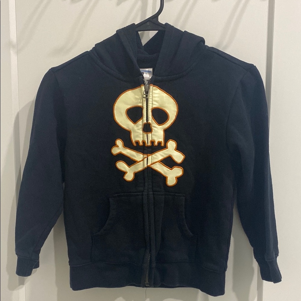 Gymboree Adventure Skull Crossbones Full Zip Hoodie Sweatshirt |Size Small